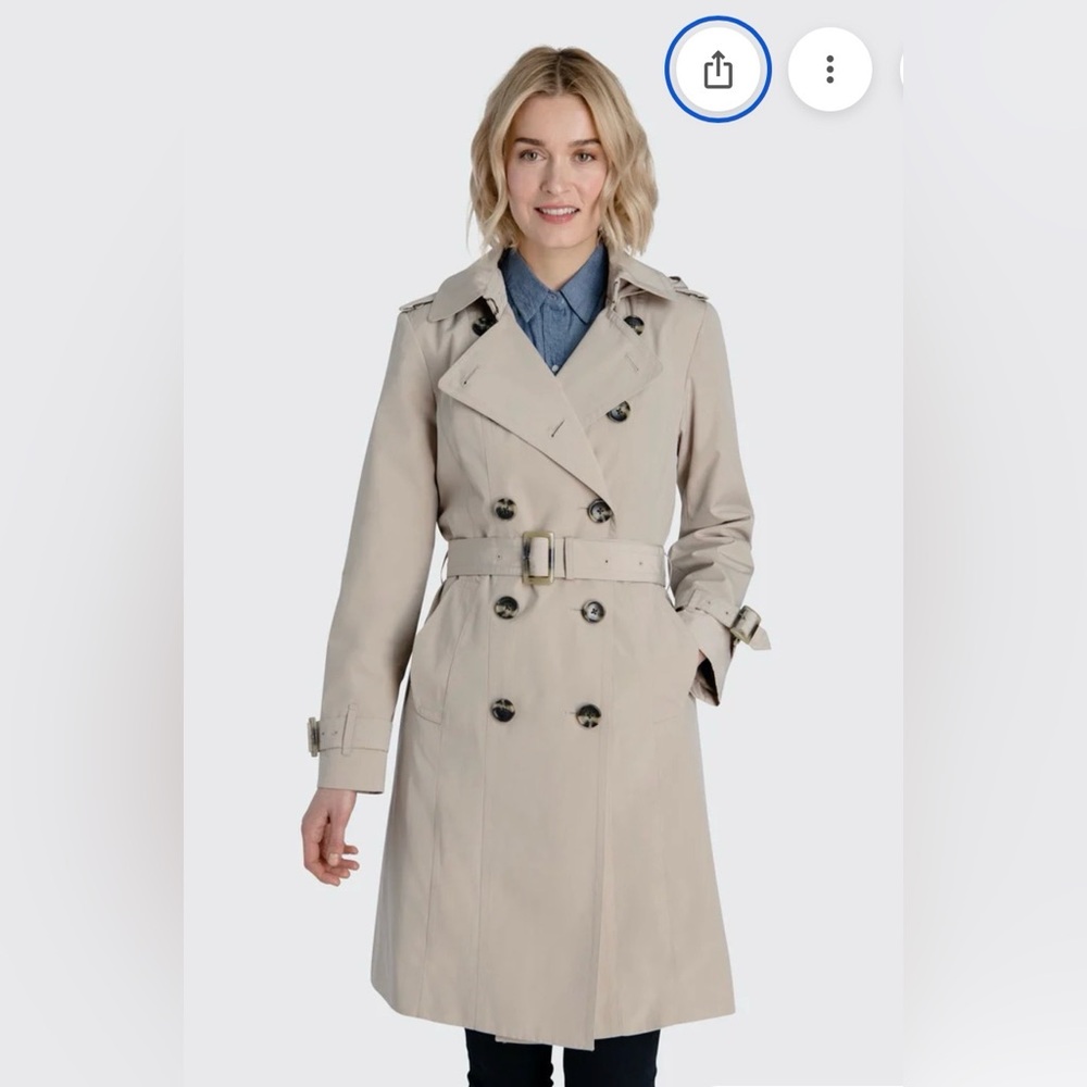 London Fog Tan Double-Breasted Trench Coat